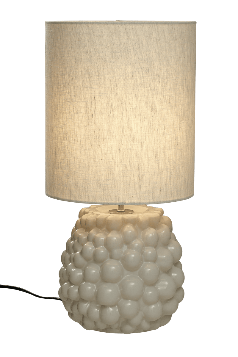 Bubbles 48cm Naturlig hvit bordlampe Fra Aneta Lighting - Den spennende bordlampen Bubbles har en unik glasslampefot med en tekstur av forskjellig formede bobler.