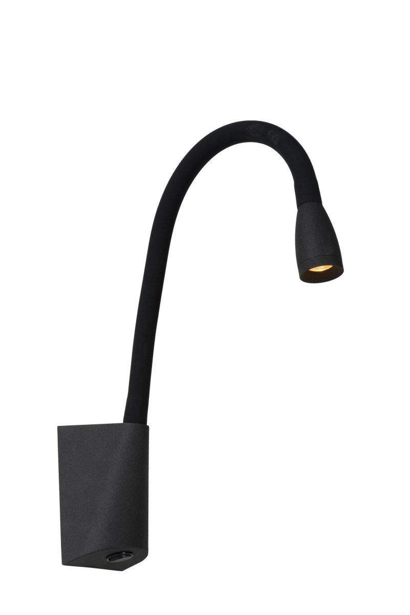 Galen Svart leselampe Fra Lucide - Str&oslash;mbryteren er integrert i lampen for ergonomisk og enkel bruk &ndash; du trenger aldri &aring; gj&oslash;re ut av sengen.