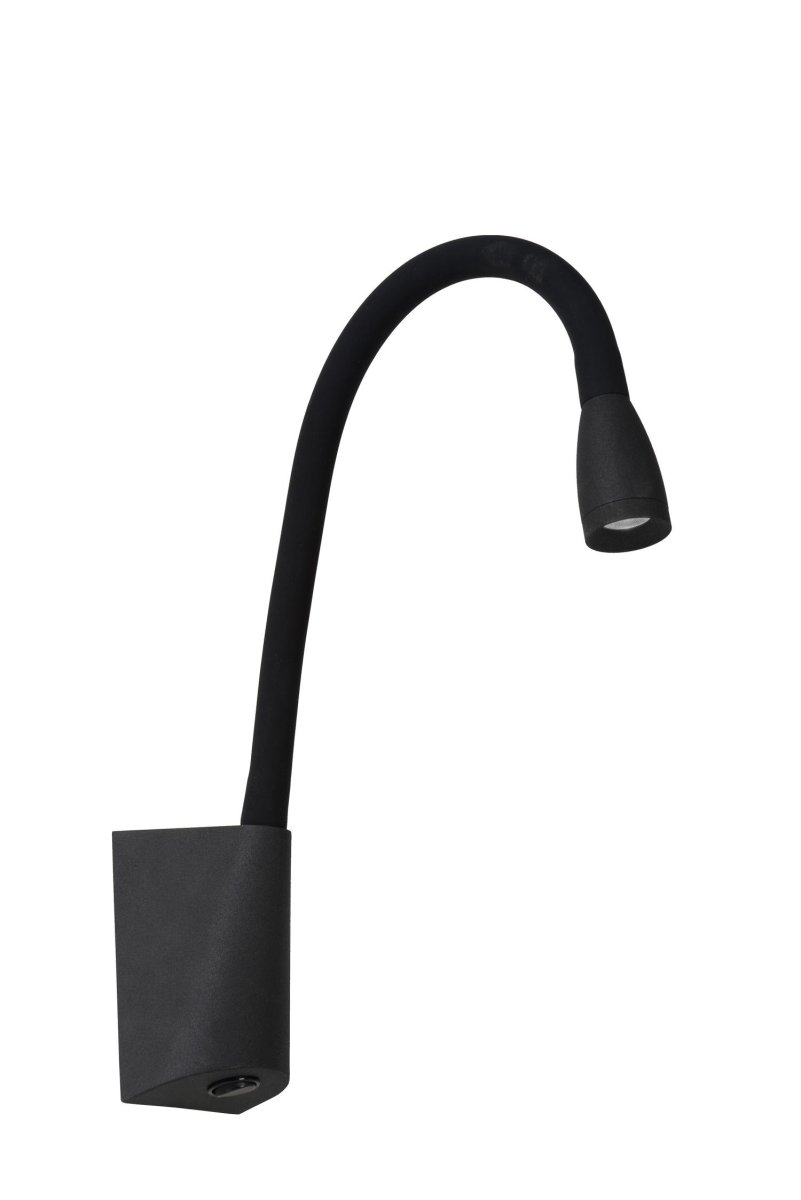 Galen Svart leselampe Fra Lucide - Str&oslash;mbryteren er integrert i lampen for ergonomisk og enkel bruk &ndash; du trenger aldri &aring; gj&oslash;re ut av sengen.
