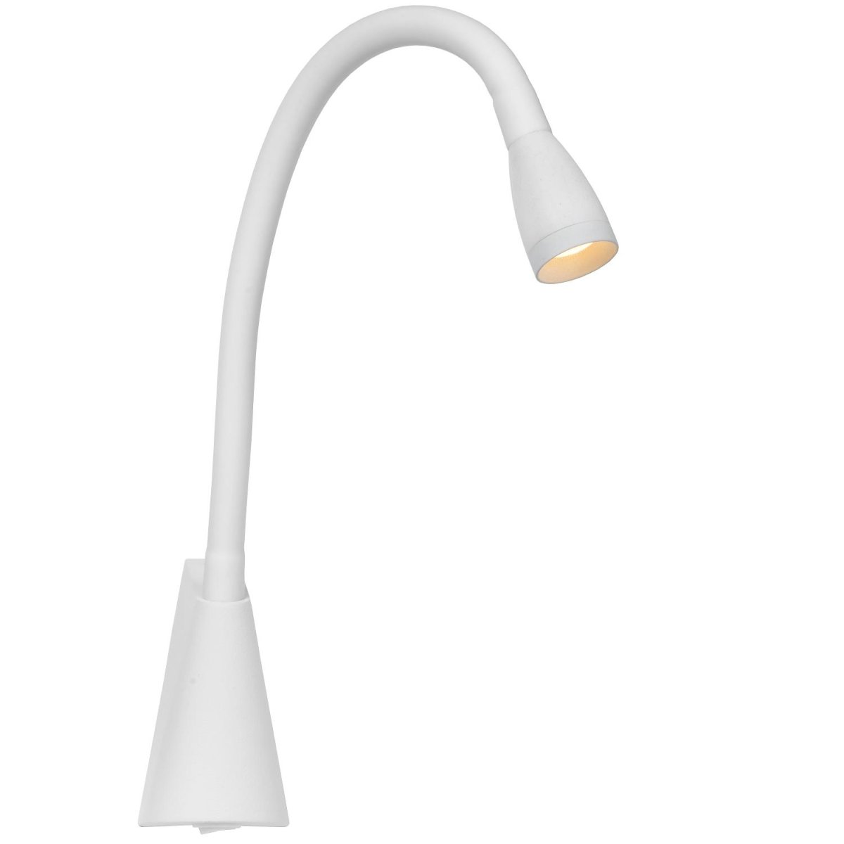 Galen Hvit leselampe Fra Lucide - Str&oslash;mbryteren er integrert i lampen for ergonomisk og enkel bruk &ndash; du trenger aldri &aring; gj&oslash;re ut av sengen.