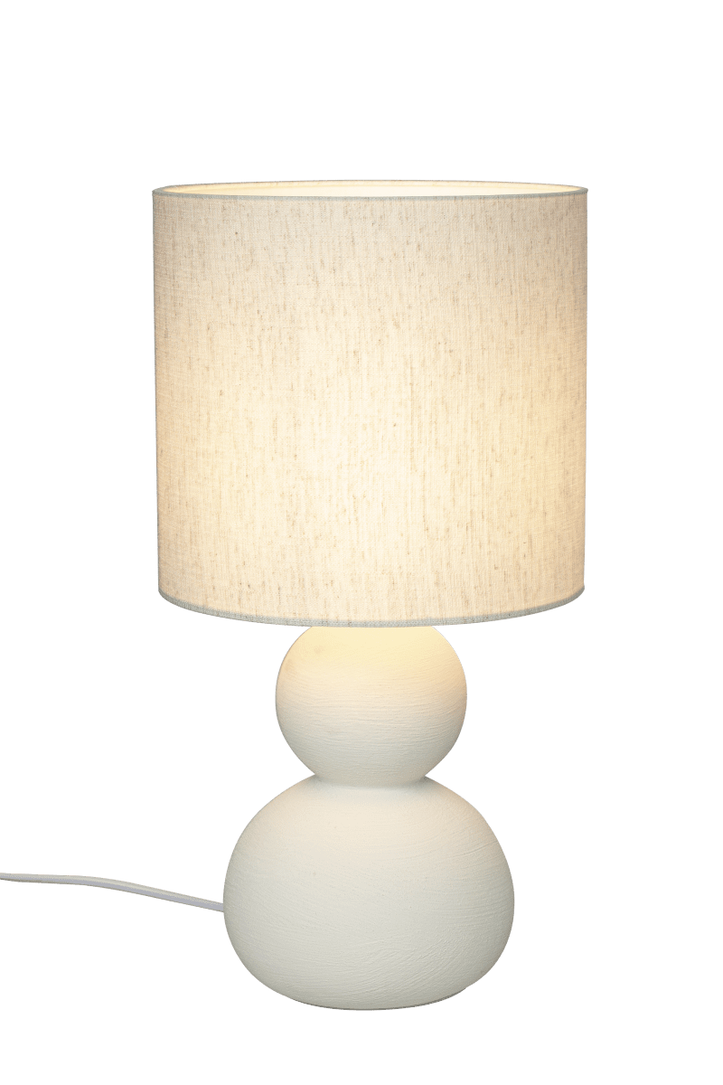 Kalamata 42cm Naturlig hvit bordlampe Fra Aneta Lighting - Kalamata er en stilig og elegant keramisk bordlampe.