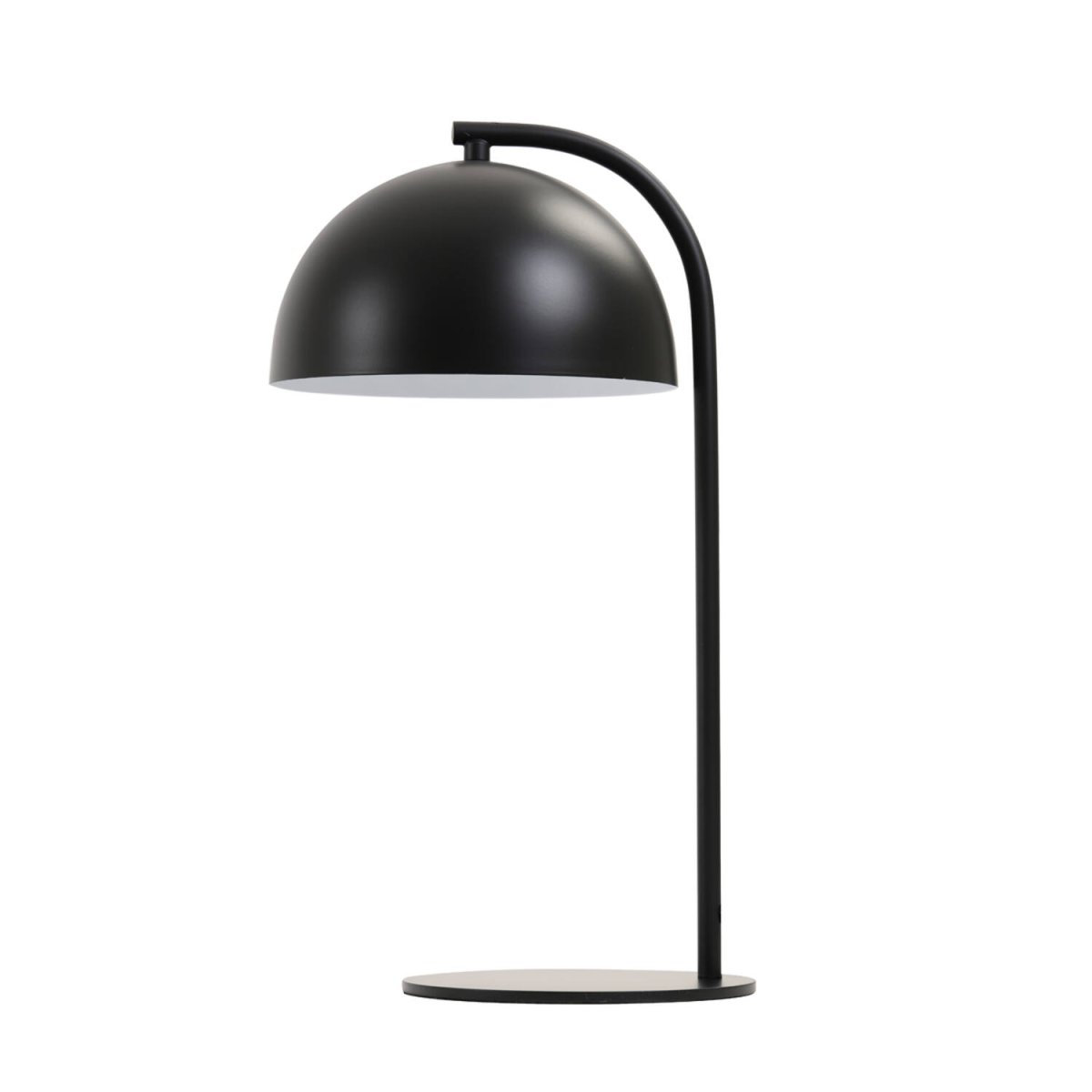 Mette 43cm Svart bordlampe Fra Light & Living - Mette er en elegant bordlampe laget av matt svart metall med hvitt interiør.