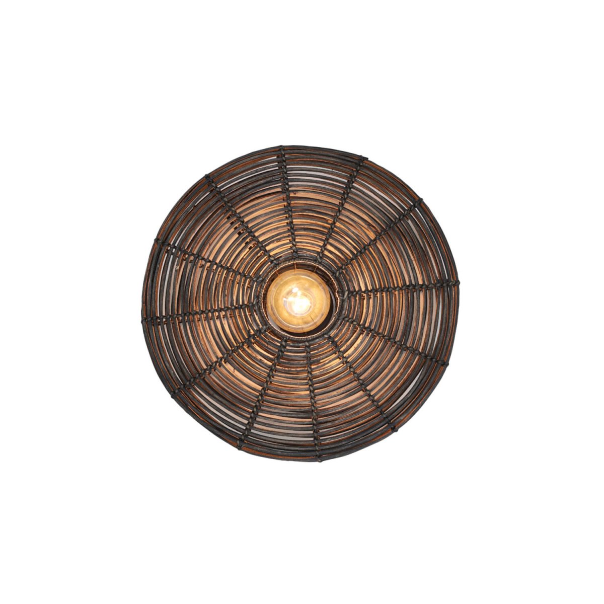 Mataka Ø50 Mørk brun vegglampe Fra Light & Living - Gi hjemmet ditt en varm og innbydende følelse med Mataka, en vegglampe i mørkebrun rotting.