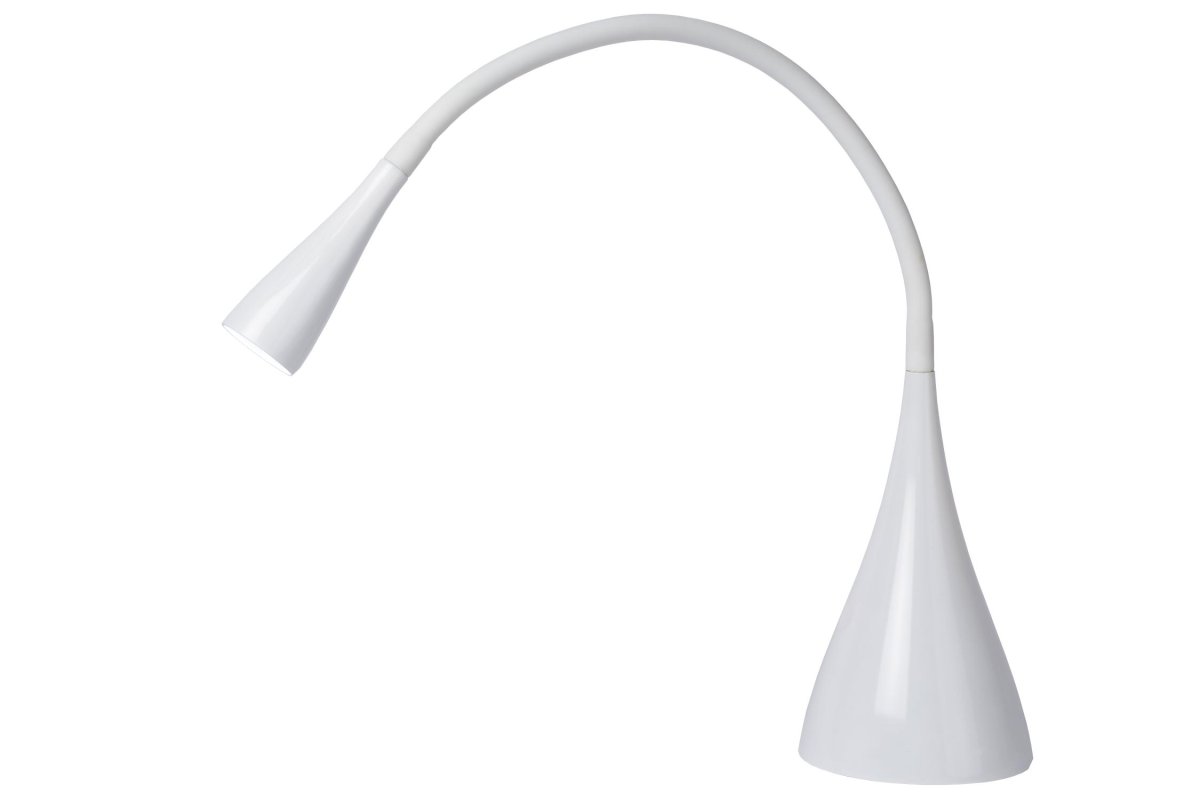 Zozy 48cm Hvit skrivebordslampe Fra Lucide - Zozy kan dimmes i 3 trinn ved hjelp av en berøringsknapp og gir dermed rødt lys for hvert øyeblikk.