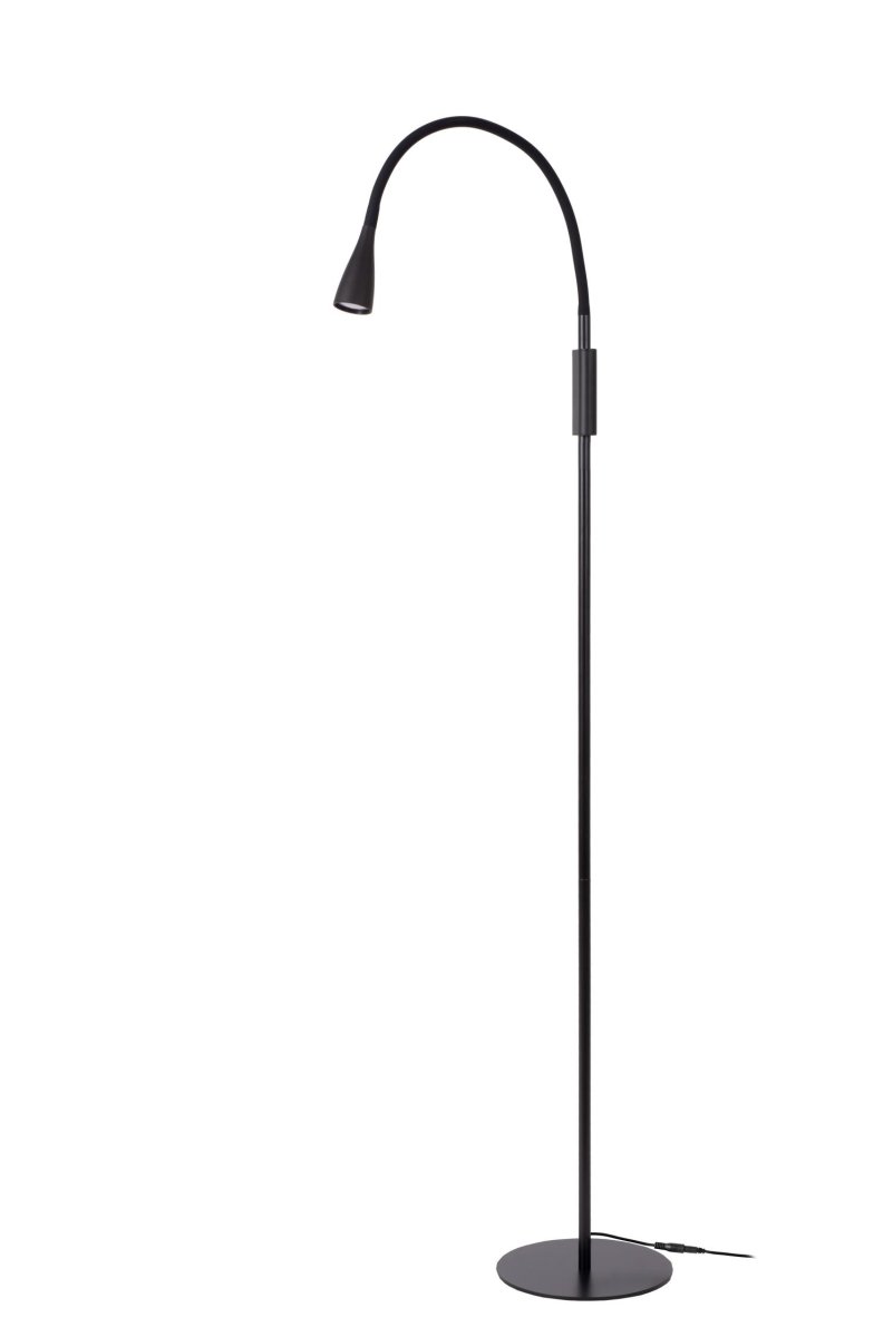 Zozy Svart gulvlampe Fra Lucide - Zozy er 145 centimeter høy og den fleksible underarmen er enkel å snu og justere.