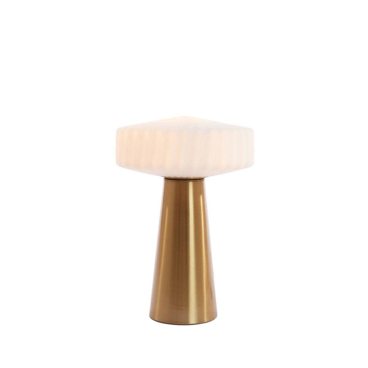 Pleat 45cm Gull/hvit bordlampe Fra Light & Living - 