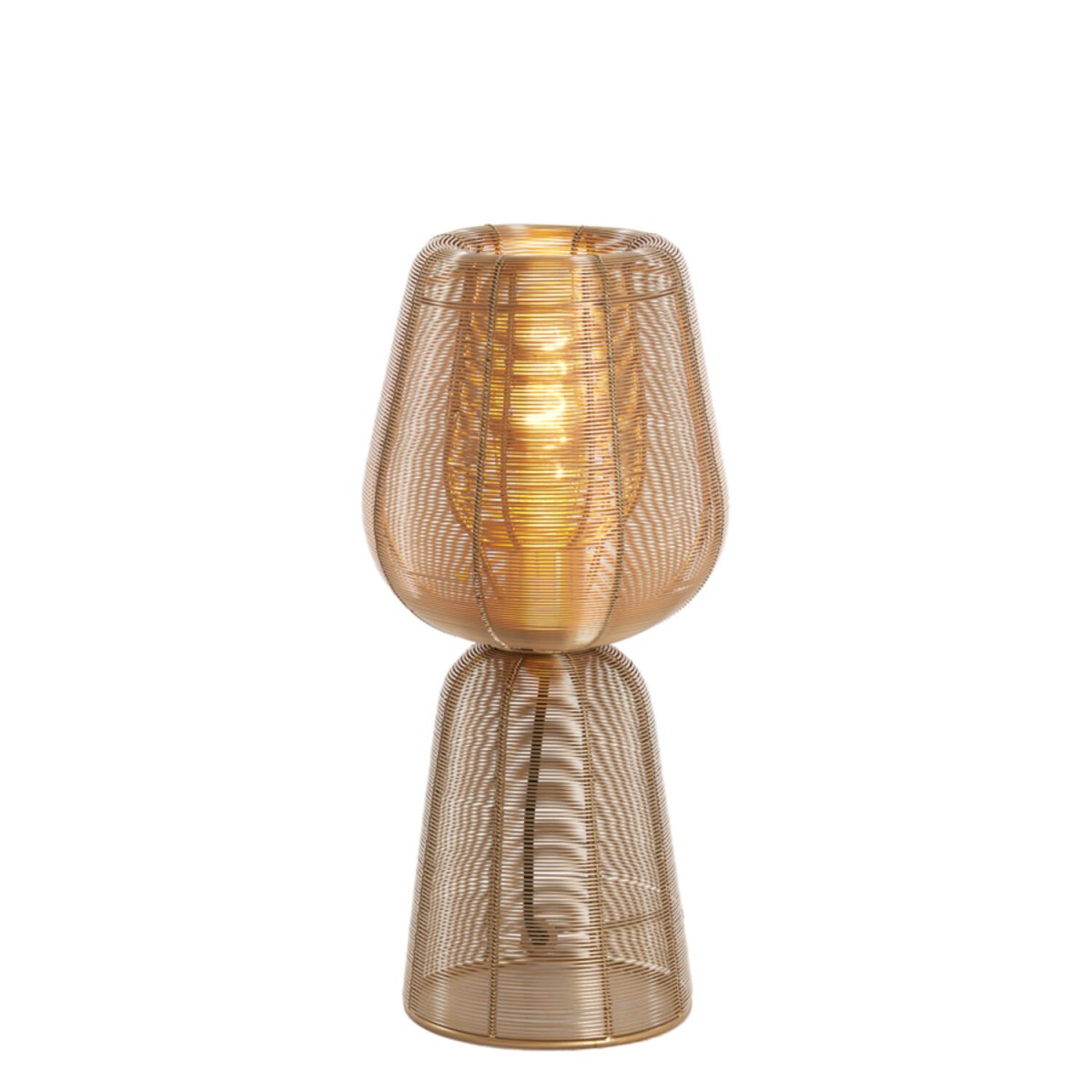 Aboso 42cm Gull bordlampe Fra Light & Living - Den unike formen gir et moderne og elegant preg, perfekt for å løfte interiøret i både industrielle og rustikke hjem.