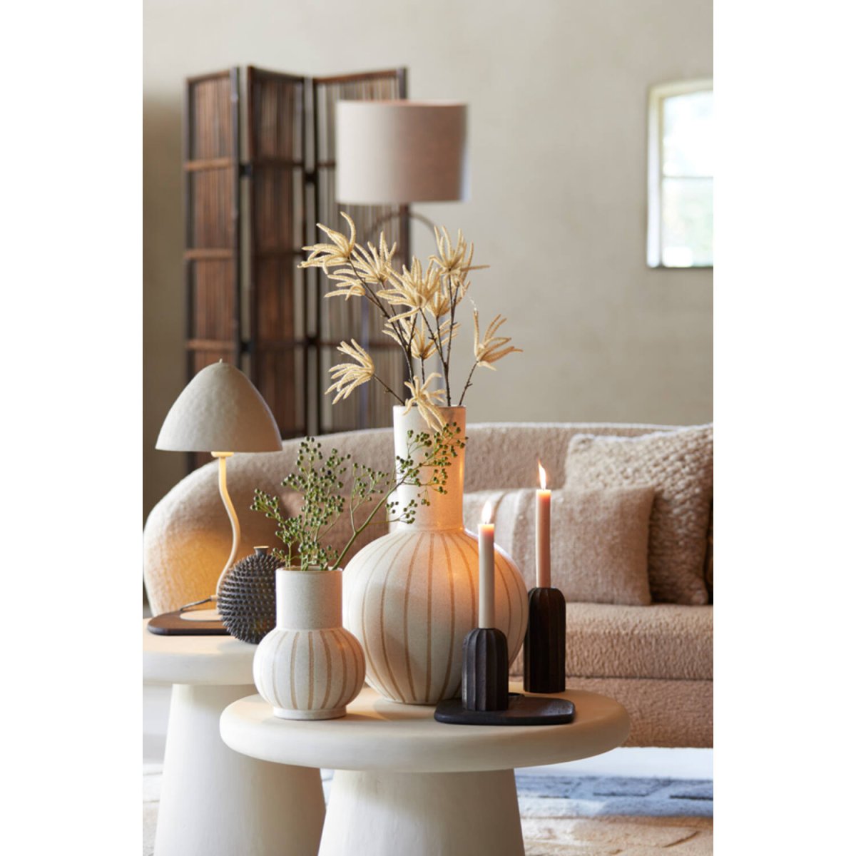 Elimo 50cm Lys grå bordlampe Fra Light & Living - 