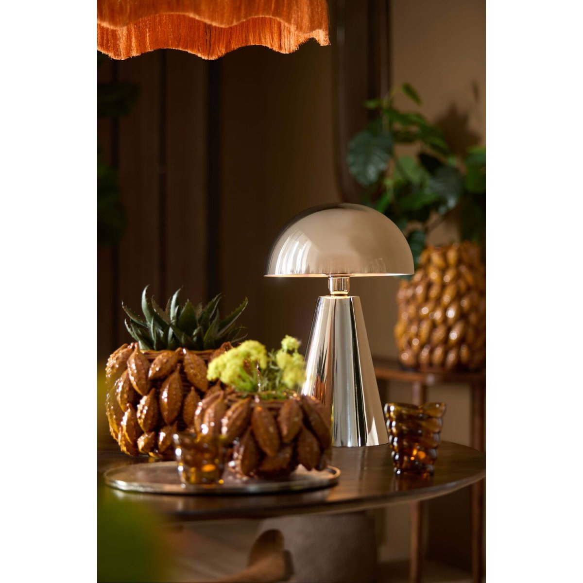 Surrina 40cm Nikkel bordlampe Fra Light & Living - 