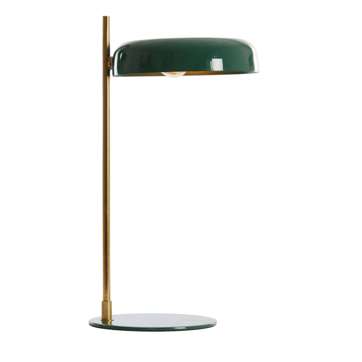 Maleka 47cm Mørk grønn bordlampe Fra Light & Living - Maleka er en sofistikert bordlampe med en blank m&oslash;rkegr&oslash;nn skjerm og en gullfarget ramme.