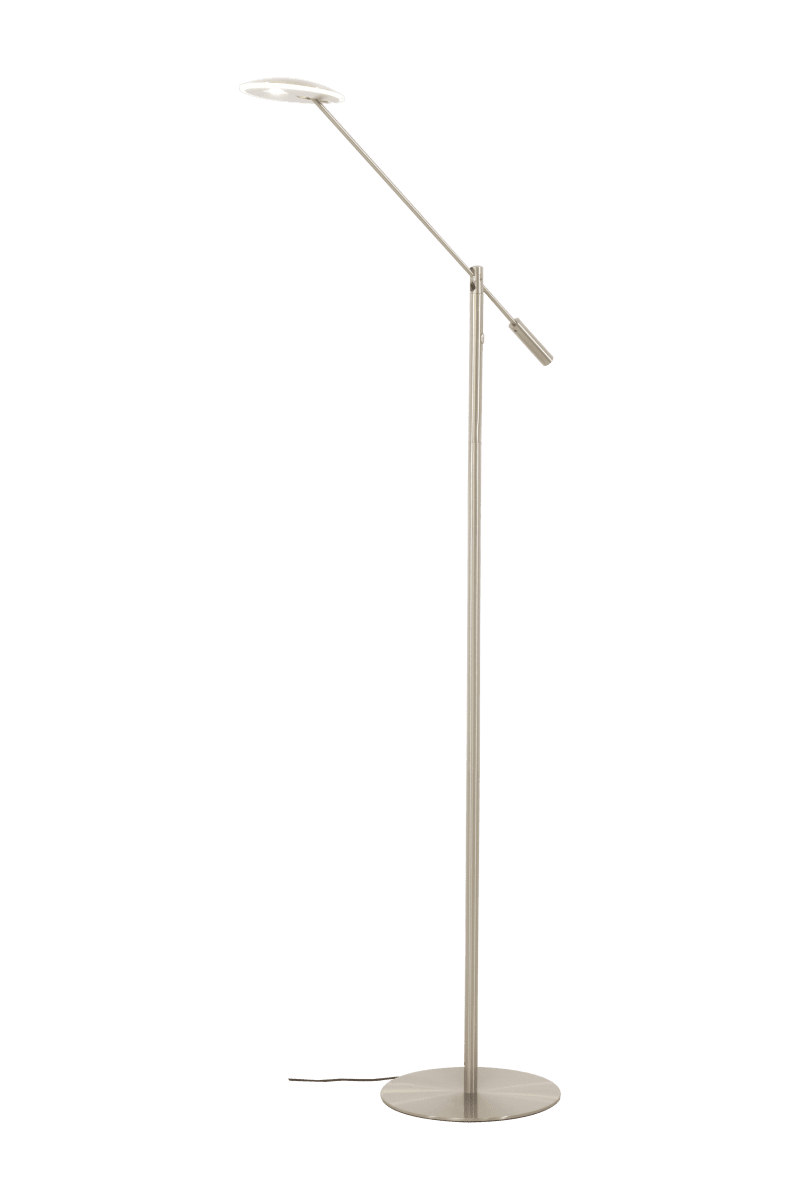 Cadiz Stål gulvlampe Fra Aneta Lighting - Dette er lampen for deg som trenger mye lys til h&aring;ndarbeid eller en god leselampe.