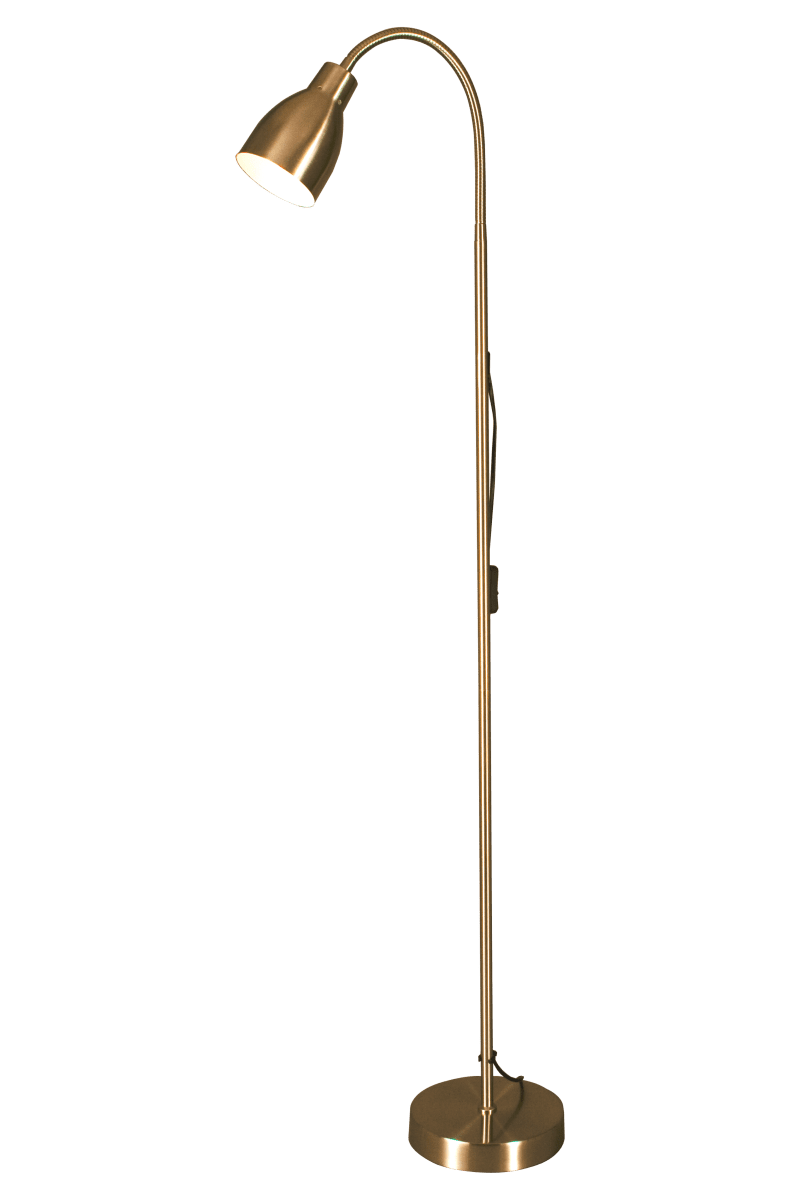 Sarek Antikk messing gulvlampe Fra Aneta Lighting - Sarek er en elegant gulvlampe i anti-messing med flexarm for enkel justering av lyset.