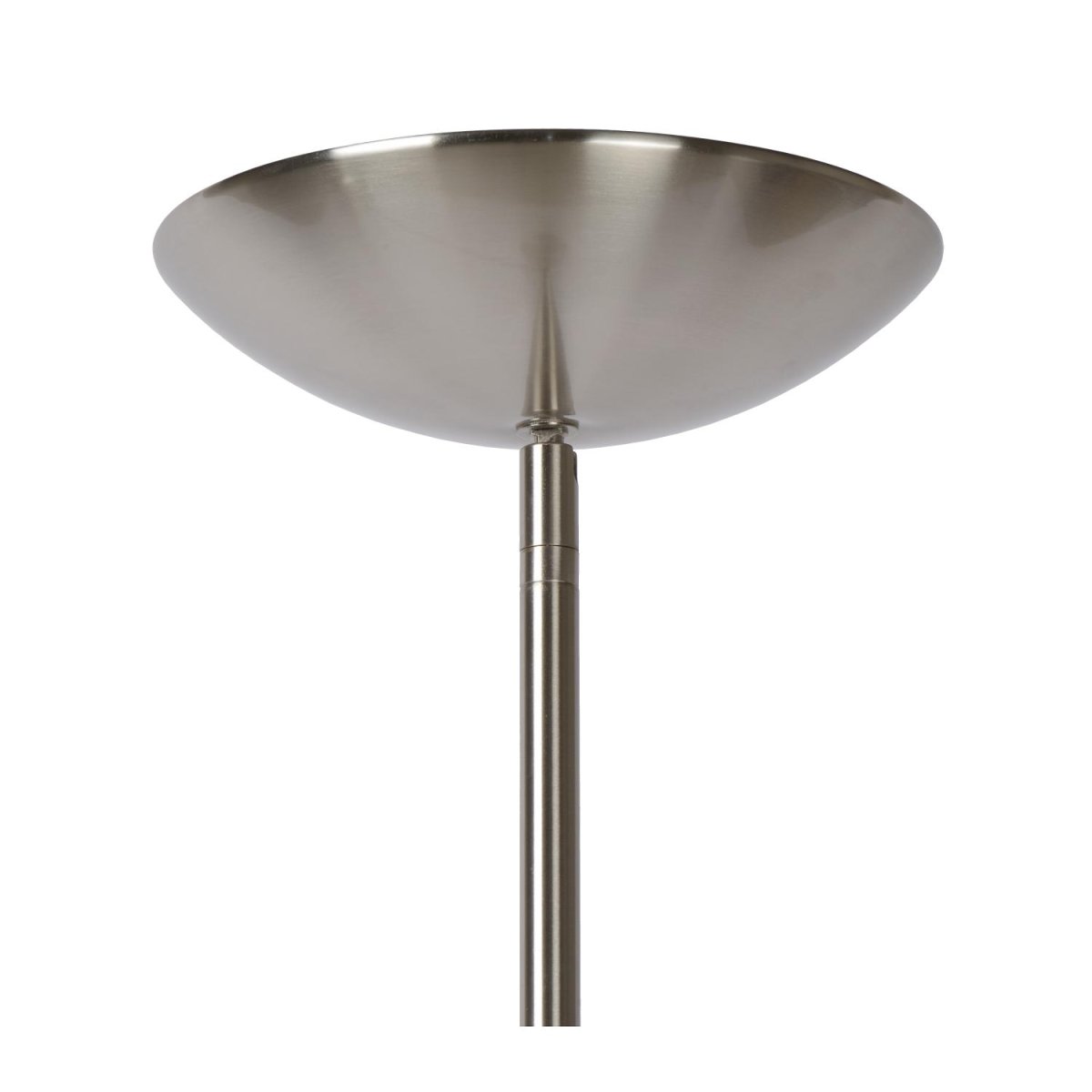 Zenith 2 Sateng krom gulvlampe Fra Lucide - Denne gulvlampen kombinerer et retningsbestemt downlight med en oppoverrettet lampe av h&oslash;y kvalitet.
