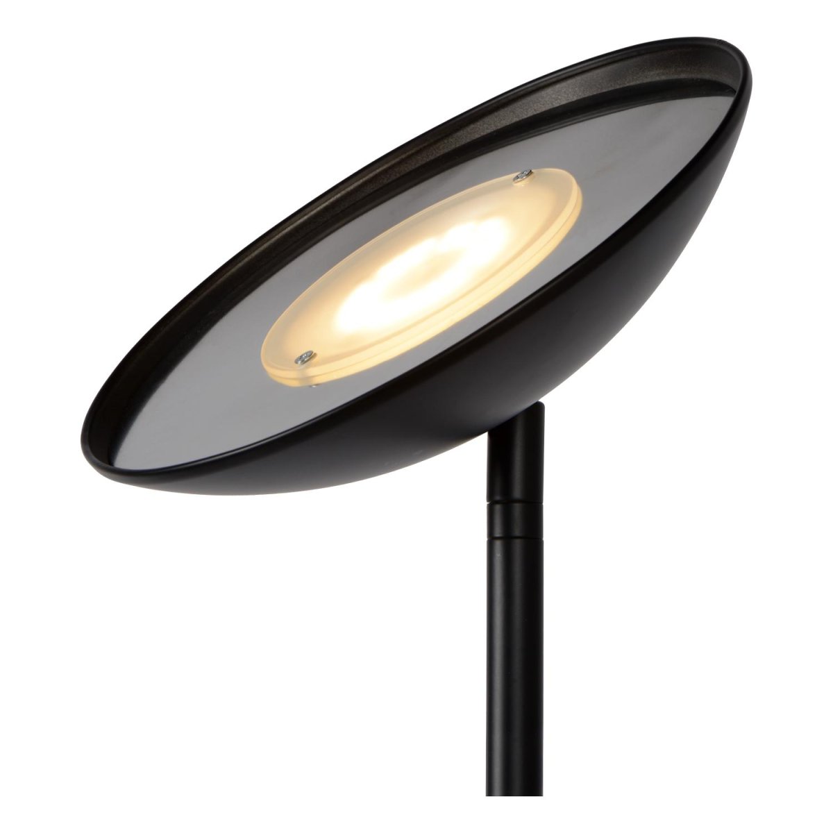 Zenith 2 Svart gulvlampe Fra Lucide - Denne gulvlampen kombinerer et retningsbestemt downlight med en oppoverrettet lampe av h&oslash;y kvalitet.