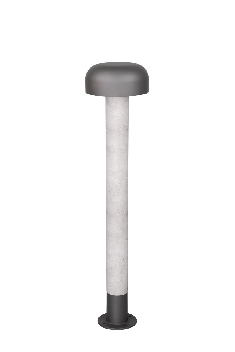 Fraser 84cm Betong utseende pullerter Fra Trio Lighting - Fraser er laget av st&oslash;pt aluminium og kombinerer moderne minimalisme med naturlige detaljer.