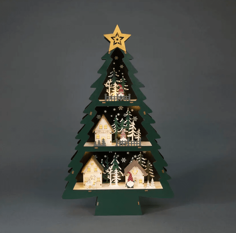 Silhuett Juletre Grønn Fra Konstsmide - Nydelig dekorasjon i form av et juletre helt laget av tre.