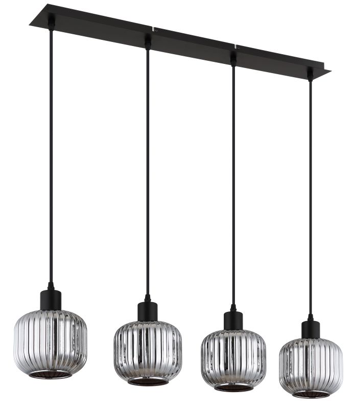 Tom 80cm Røykfarget Taklampe Fra Globo Lighting - Den mattsvarta metallen ger ett modernt uttryck och passar perfekt in i olika inredningsstilar.