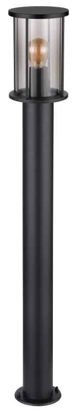 Gracey 100cm Svart pullerter Fra Globo Lighting - Gracey &auml;r en pollare i stilren design, tillverkad av mattsvart rostfritt st&aring;l och har en r&ouml;kf&auml;rgad glassk&auml;rm.