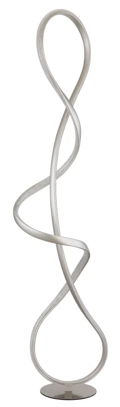 Swirl Nikkel gulvlampe Fra Globo Lighting - Med en kompakt storlek och en kraftfull LED-teknik p&aring; 2260 lumen och 4000K ger den klar och behaglig belysning.