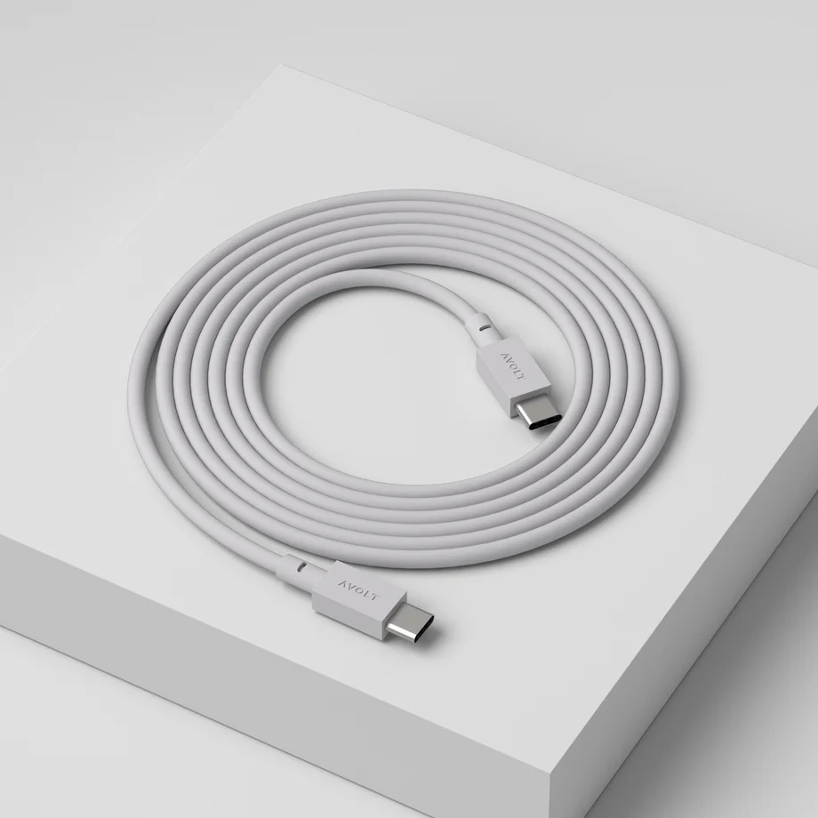 Cable 1 USB C to USB C Charging Cable, 2m Grå Fra Avolt - Kabel 1 USB-C til USB-C fra Avolt kombinerer kraftig lading med stilig skandinavisk design.