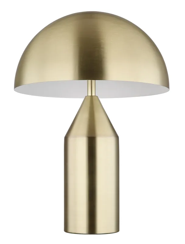 Atoma 40cm Messing bordlampe Fra Globo Lighting - Sk&auml;rmen i matt m&auml;ssing och vitt skapar en harmonisk kontrast och ger en behaglig ljusspridning.