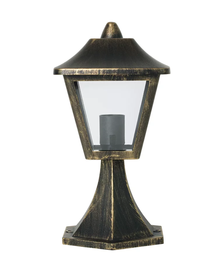 Tradition 32cm Svart/gull Fra Ledvance - Laget av robust, presst&oslash;pt aluminium og med en klar polykarbonat diffusor gir den et behagelig og klart lys.