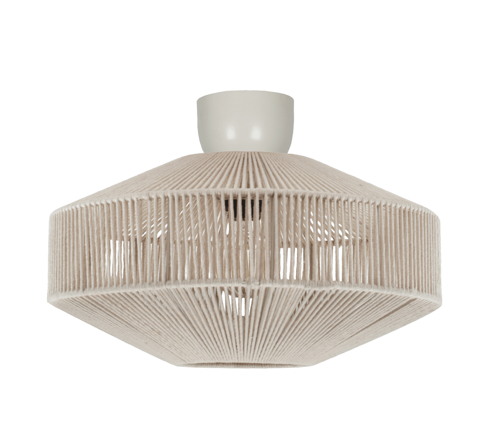 Svea Ø46 Beige plafond Fra Trio Lighting - Svea taklampe kombinerer bohemsk stil med naturlig eleganse og gir hjemmet ditt en myk og stilig f&oslash;lelse.