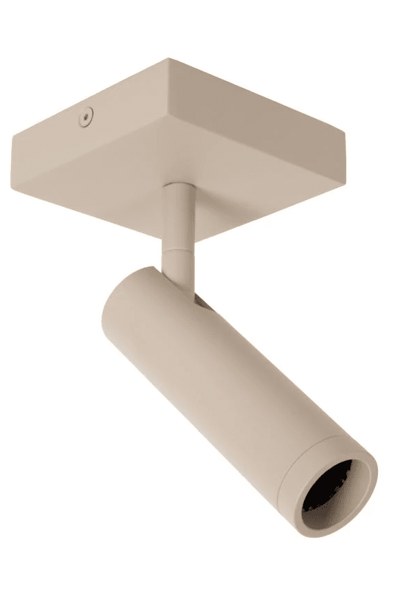Grado Taupe spotlight Fra Lucide - Denne stilige taklampen med bevegelig spotlight har en integrert "honeycomb diffuser", som gir en bred og jevn lysfordeling og skaper en perfekt balanse mellom hygge og funksjonalitet.