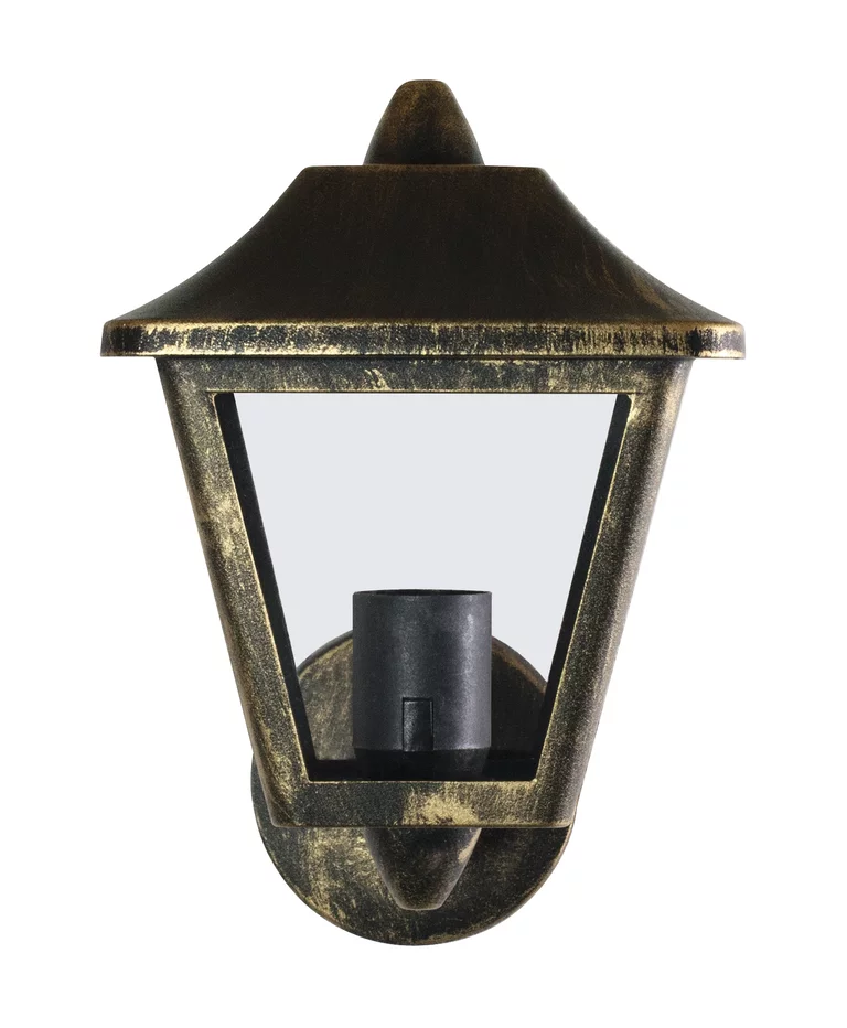 Tradition Svart/gull utendørslampe Fra Ledvance - Den er laget av st&oslash;pt aluminium i sort og gull design med en klar polykarbonat diffusor for et behagelig og klart lys.