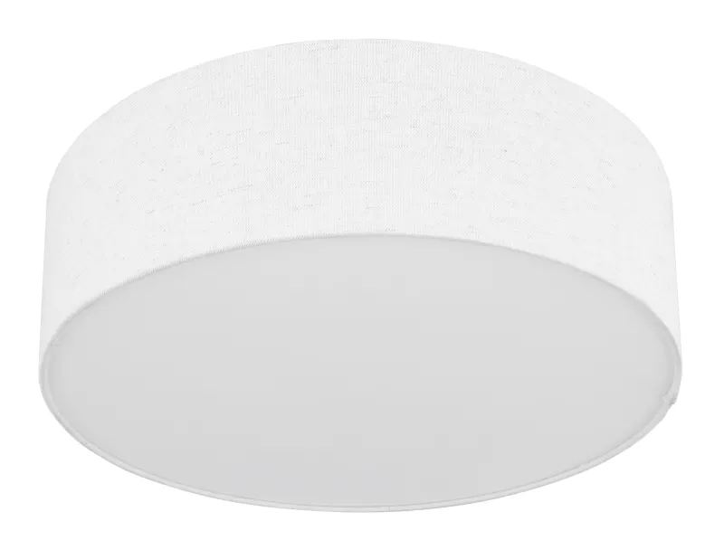 Ava Ø44 Hvit plafond Fra Globo Lighting - Den vackra sk&auml;rmen kl&auml;dd i vackert sandf&auml;rgat textil, vilket g&ouml;r lampan l&auml;tt att kombinera med olika inredningsstilar.