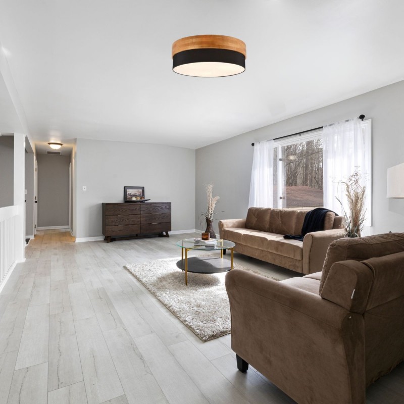 Seasons Ø50 Svart plafond Fra Trio Lighting - Seasons taklampe kombinerer enkle former med naturlige materialer og skaper en harmonisk og innbydende atmosfære.