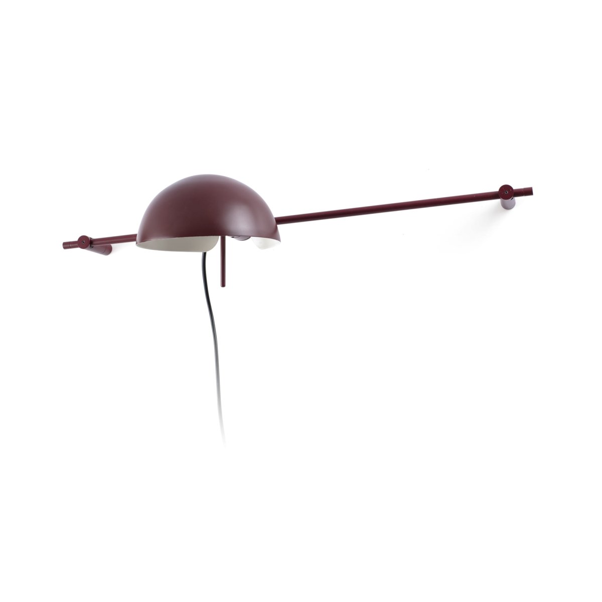 Matilda 60cm Burgunder vegglampe Fra Faro Barcelona - Den roterbare skjermen og h&oslash;ydejusteringen gir stor fleksibilitet og mulighet for forskjellige lysinnstillinger &ndash; perfekt for b&aring;de l&oslash;snings- og stemningsbelysning.