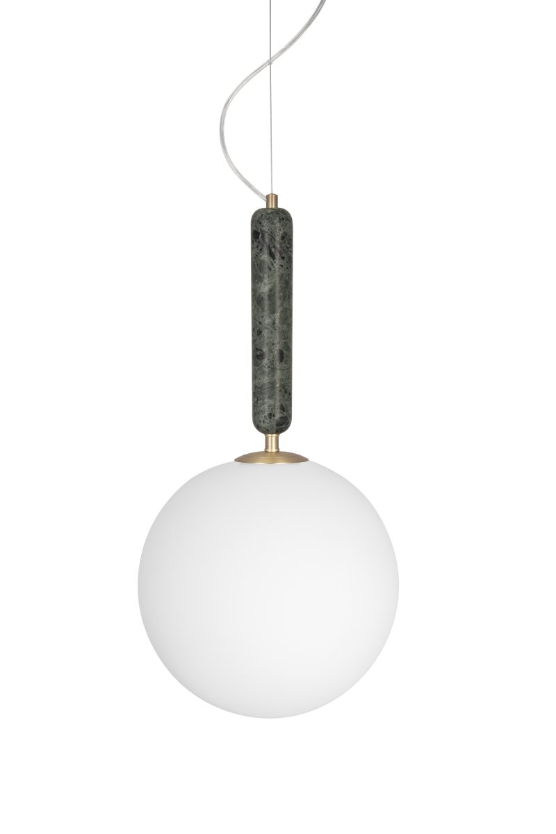 Torrano Ø30 Mørkegrønn marmor Taklampe Fra Globen Lighting - Stein er et naturlig materiale, fargen og nyansene i marmorering varierer og skaper et unikt m&oslash;nster for hvert m&oslash;bel.