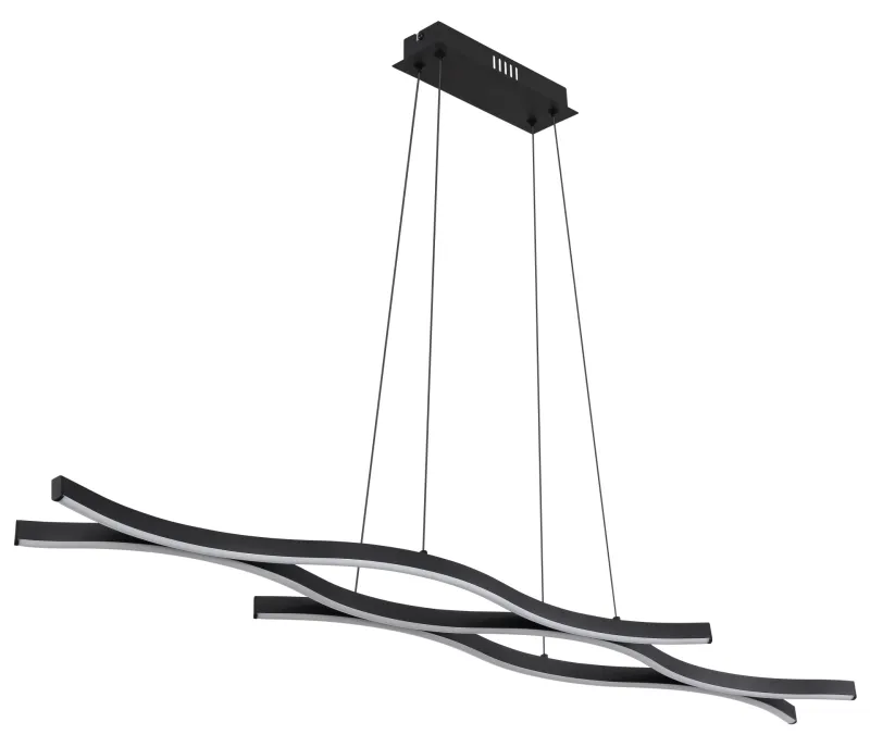 Geronimo 108cm Svart Taklampe Fra Globo Lighting - Lampan &auml;r tillverkad av metall, aluminium och har en opalf&auml;rgad plastsk&auml;rm som ger en stilren och harmonisk estetik.