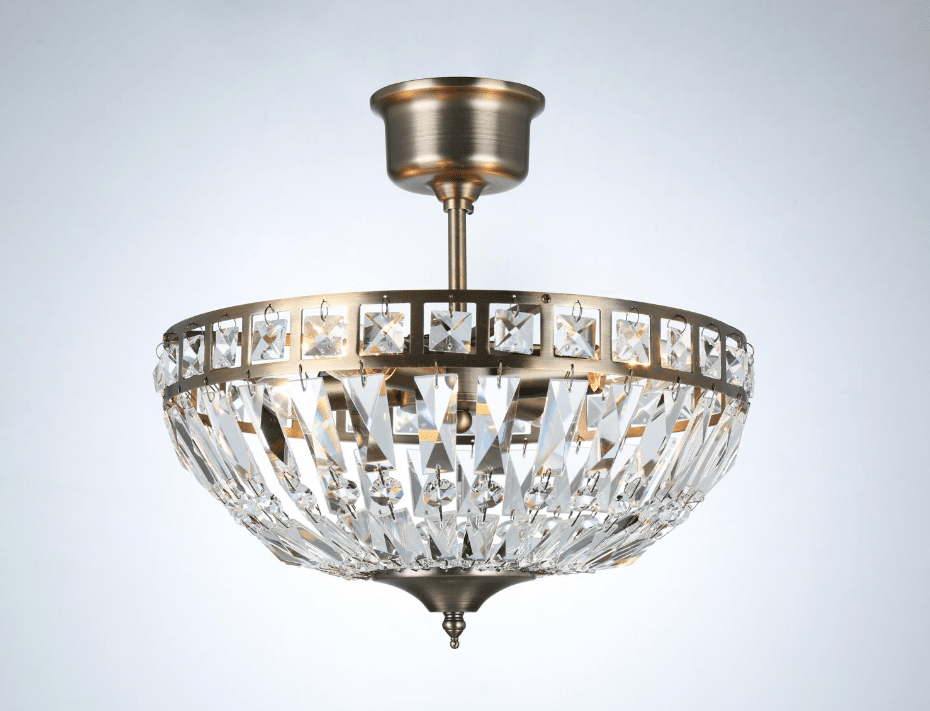 Flores Ø35 Antikk messing krystall Fra Norrsken Design - Taklampen Flores i antikk stoff er en elegant og sofistikert lyskilde som lyser opp hvert rom med sitt moderne design og eksklusive detaljer.