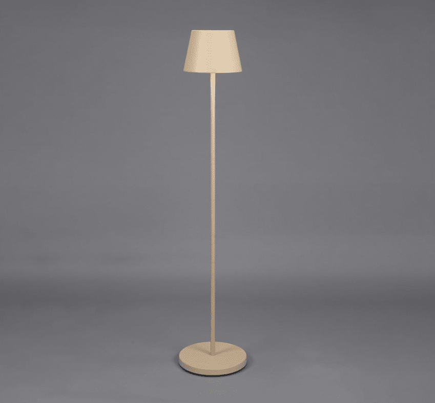 Pomezia 124cm Sand bærbar Fra Konstsmide - Høyden er justerbar mellom 53 og 124 cm, så du kan også bruke den som en høy bordlampe.