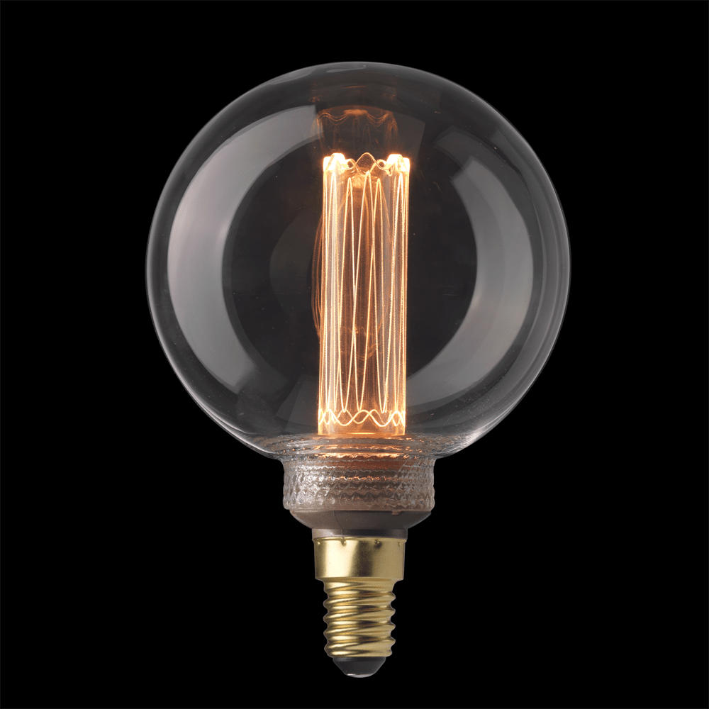 UNI-K E14 Globepære 80 2,3W 1800K Fra Unison - Store LED-filamenter som etterligner en karbon-glødelampe.