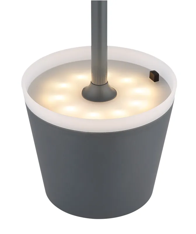 Bordslampa LED Antrasitt solcellelampe Fra Globo Lighting - Den diskreta designen sm&auml;lter in i alla milj&ouml;er och med IP44-klassning &auml;r den t&aring;lig mot v&auml;der och vind.