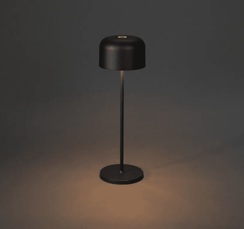 Lille 36cm Svart bærbar Fra Konstsmide - Lampen er utstyrt med en ber&oslash;ringsdimmer slik at du kan justere lysstyrken og fargetemperaturen fra varmt gult til varmt hvitt lys.