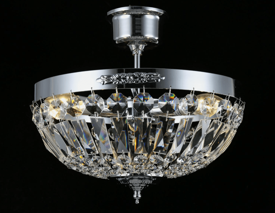 Rhea Ø35 Sølv krystall Fra Norrsken Design - Rhea chrome er en sofistikert taklampe med en elegant finish i krom og utsmykket med eksklusive prismer av håndkuttet klasse 1 K9-krystall.