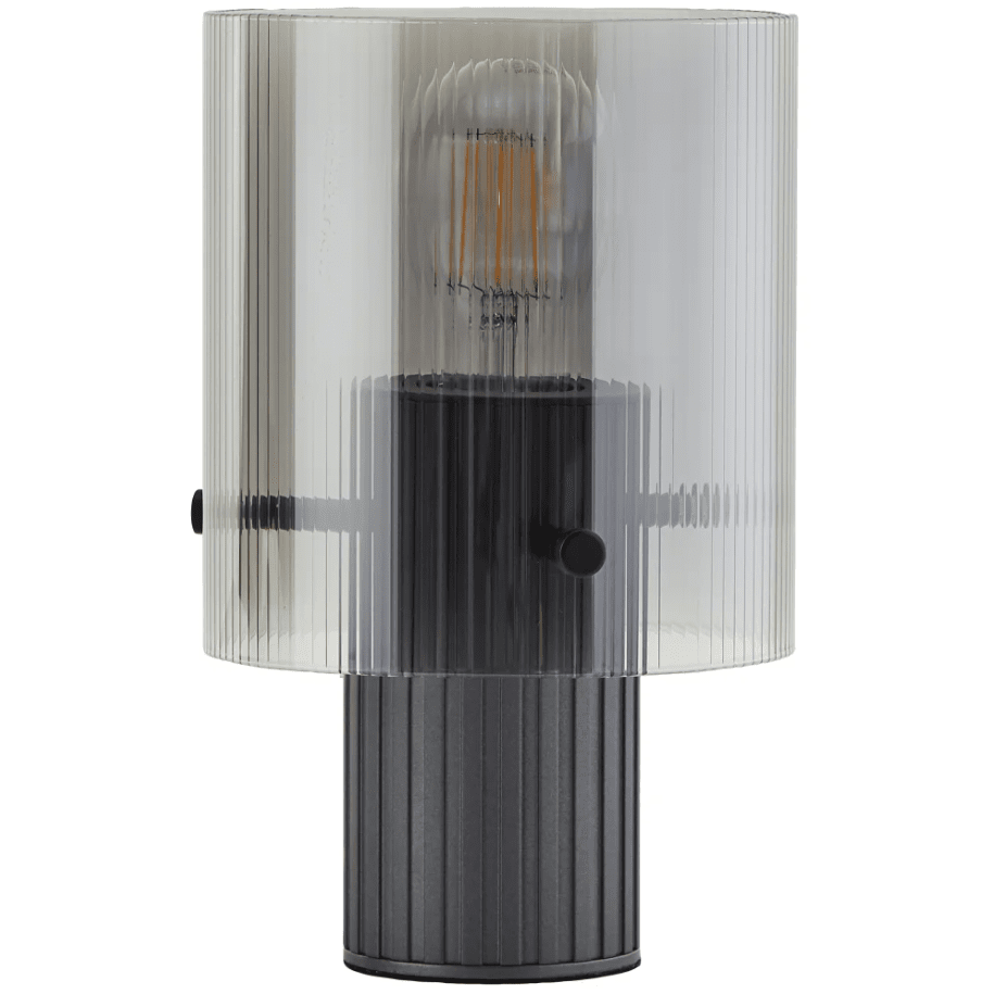 Riffelini 22cm Antrasitt bordlampe Fra Brilliant - Riffelini er en moderne bordlampe med stilige detaljer.