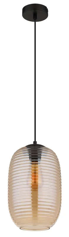 Jefrey Ø20 Rav Taklampe Fra Globo Lighting - Denna eleganta taklampa &auml;r utrustad med en rund glaskupa i varm b&auml;rnstensf&auml;rg.