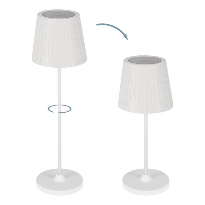 Cabozo 37cm Hvit bærbar Fra Eglo - Lampen har en berøringsdimmer for enkel lysstyring og er IP44-klassifisert for beskyttelse mot sprut.