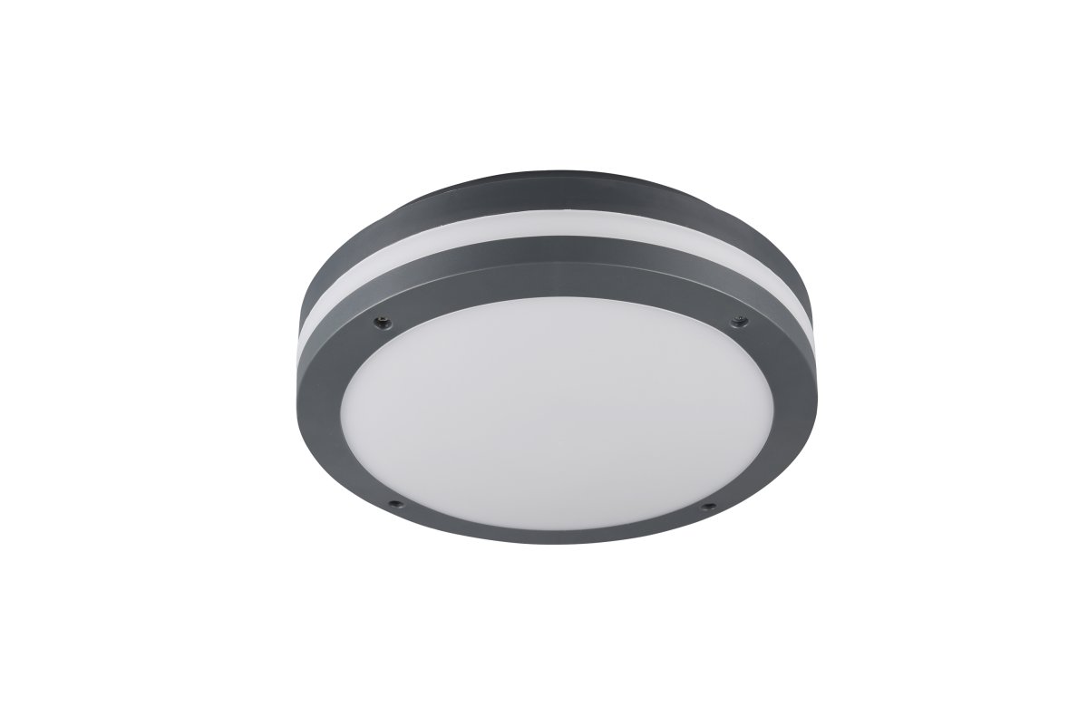 Piave Ø30 Antrasitt Fra Trio Lighting - Den slitesterke konstruksjonen med IP54-klassifisering beskytter mot fukt og støv, og det jevne lyset skaper trygghet og komfort hele året.
