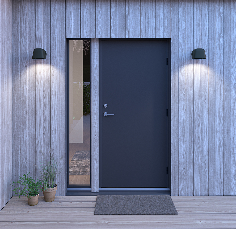 Boo Svart utendørslampe Fra Belid - Med E27-sokkel som gjør det mulig å velge en energieffektiv lyskilde for lang brenntid med lavt forbruk.