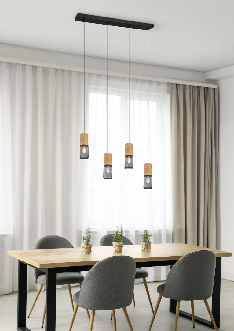 Tosh 65cm Svart Taklampe Fra Trio Lighting - 