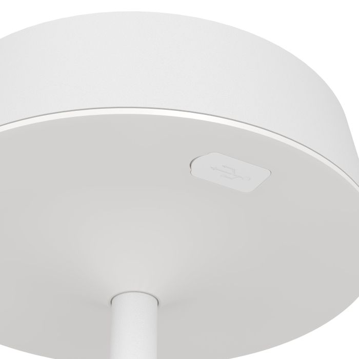 Simeri 30cm Hvit solcellelampe Fra Eglo - Simeri er en stilig, solcelledrevet bordlampe som kombinerer form og funksjon for både innendørs og utendørs bruk.