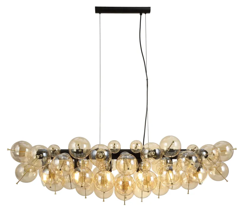 Udo 120cm Rav Taklampe Fra Globo Lighting - Den mattsvarta metallen ger lampan en sofistikerad och modern k&auml;nsla.