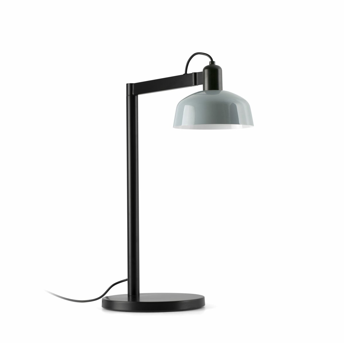 Tatawin 58cm Gråblå skrivebordslampe Fra Faro Barcelona - Tatawin er en bordlampe med svart struktur og en gr&aring; metallskjerm som gir et rettet, fokusert lys.