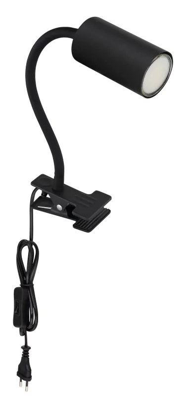 Robby Svart klemmelampe Fra Globo Lighting - Den lilla klassiska kl&auml;mlampan Robby kombinerar stil och funktion med sin design i vit metall.